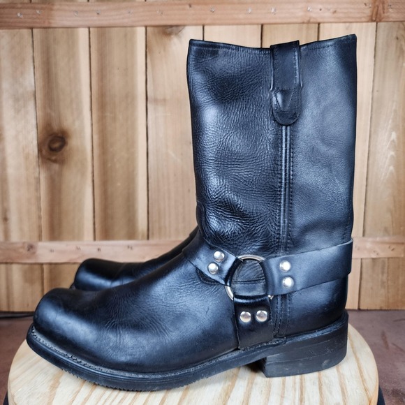 Double-H Harness 4008 Boots Mens 13 D Black Leather Biker Motorcycle Riding